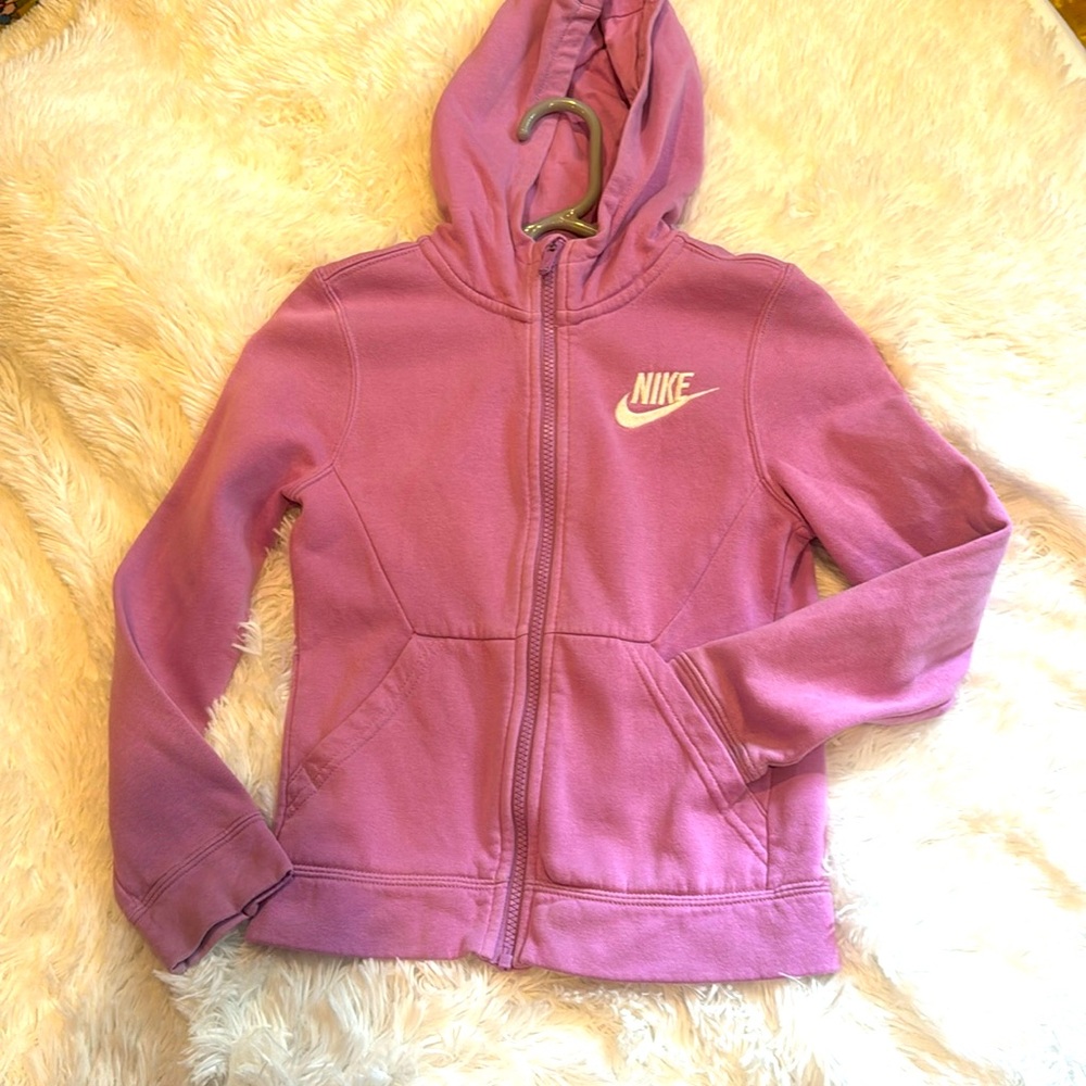 Girls pink Nike Hoodie with front zipper size XS